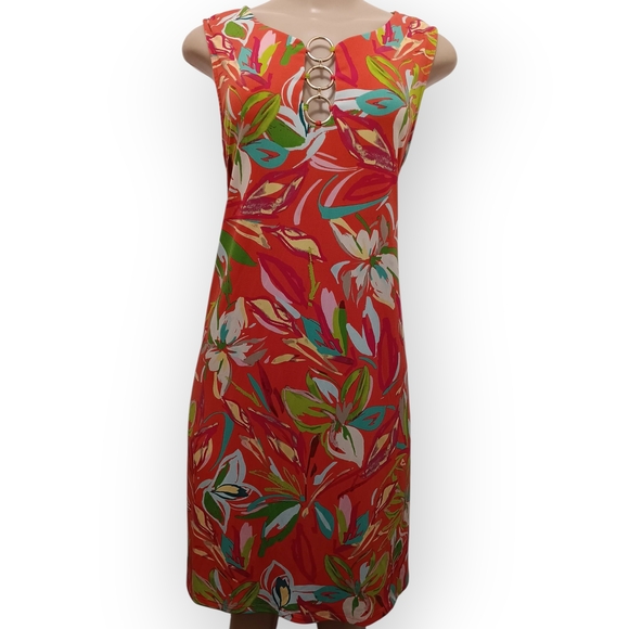 MSK Pink and Green Floral Dress - Picture 2 of 6